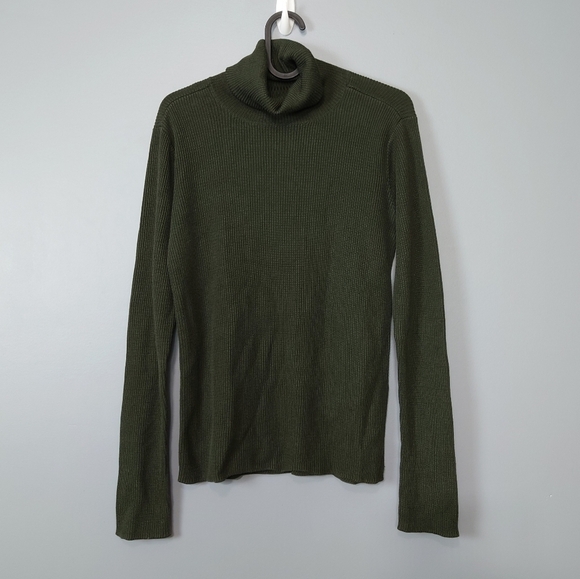 Just Female Women's Fuju Roll Neck Ribbed Knit Long Sleeves Sweater Green Size M - Picture 1 of 9